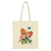 Floral Tote Bag, Vintage Flower Design, Botanical Print, Aesthetic Tote, Elegant Reusable Bag, Shopping Bag, Everyday Tote, Gifts - Tawshia
